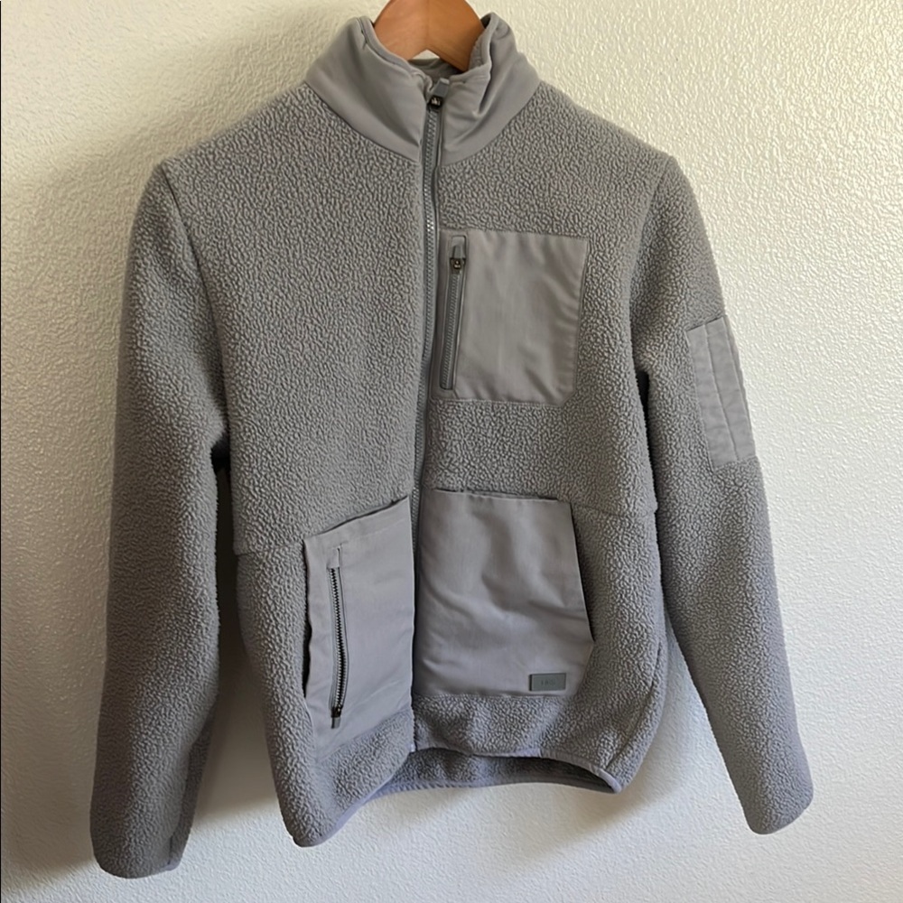 Figs Gray Lightweight Shirt Jacket with Stand-Up Collar